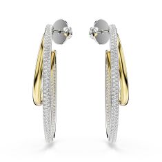 Swarovski Crystal Hyperbola Two-Tone Hoop Earrings
