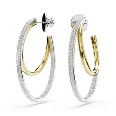 Swarovski Crystal Hyperbola Two-Tone Hoop Earrings