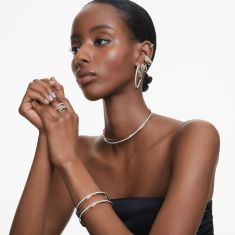 Swarovski Crystal Hyperbola Two-Tone Hoop Earrings