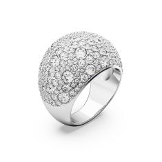 Swarovski Crystal Luna Rhodium Plated Cocktail Ring