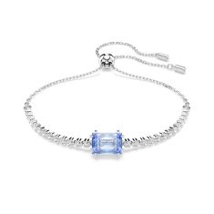 Swarovski Crystal Matrix Blue Rhodium-Plated Tennis Bracelet