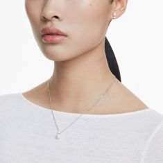 Swarovski Crystal Matrix Set Rhodium Plated Pendant Necklace and Stud Earrings