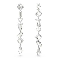 Swarovski Crystal Mesmera Rhodium-Plated White Drop Earrings
