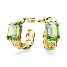 Swarovski Crystal Millenia Green Gold-Tone Plated Hoop Earrings