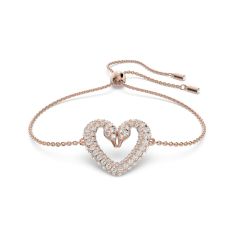 Swarovski Crystal Una Heart Bracelet | White Crystal | Rose Gold-Tone Plated