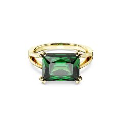 Swarovski Crystal Zirconia Matrix Green Gold-Tone Plated Cocktail Ring