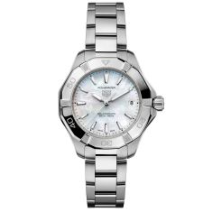 TAG Heuer AQUARACER Professional 200 Solargraph Quartz Diamond Mother of Pearl Dial Stainless Steel Watch 34mm WBP1313.BA0005 REEDS Jewelers