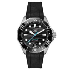 TAG Heuer AQUARACER Professional 300 Date Black Dial Rubber Strap Watch 42mm - WBP5110.FT6257