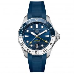 TAG Heuer AQUARACER Professional 300 GMT Automatic Blue Rubber Strap Watch 43mm WBP2010.FT6198 REEDS Jewelers