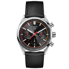 TAG Heuer CARRERA Automatic Chronograph Black Dial Black Leather Strap Watch | 42mm | CBN201C.FC6542