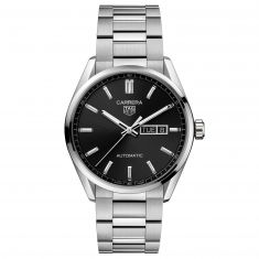 TAG Heuer CARRERA Calibre 5 Automatic Day-Date Black Dial Stainless Steel Watch | 41mm | WBN2010.BA0640