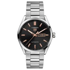 TAG Heuer CARRERA Calibre 5 Automatic Black Dial Stainless Steel Watch 39mm WBN2110.BA0639 REEDS Jewelers