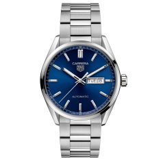 TAG Heuer CARRERA Calibre 5 Automatic Day-Date Blue Dial Stainless Steel Watch | 41mm | WBN2012.BA0640
