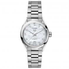 TAG Heuer CARRERA Calibre 9 Automatic Mother-of-Pearl Diamond Dial Stainless Steel Watch | 29mm | WBN2412.BA0621