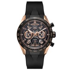 TAG Heuer CARRERA Chronograph Extreme Sport Black Dial Black Rubber Strap Watch 44mm - CBU2050.FT6273