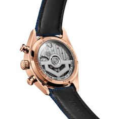 TAG Heuer CARRERA Chronograph Skipper Rose Gold Blue Fabric Strap Watch 39mm - CBS2241.FN8023
