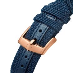 TAG Heuer CARRERA Chronograph Skipper Rose Gold Blue Fabric Strap Watch 39mm - CBS2241.FN8023