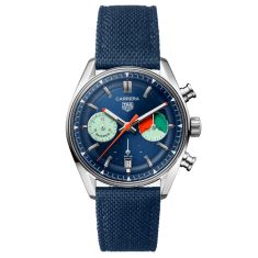 TAG Heuer CARRERA Chronograph Skipper Stainless Steel Blue Fabric Strap Watch 39mm - CBS2213.FN6002
