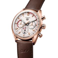TAG Heuer CARRERA Chronosprint X Porsche Special Edition Automatic Brown Leather Strap Watch 42mm - CBS2040.FC8318