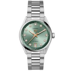 TAG Heuer CARRERA Date Green Diamond Dial Stainless Steel Watch 36mm - WBN2317.BA0001