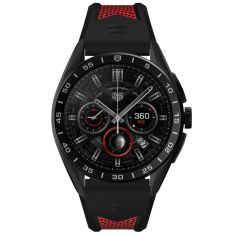 TAG Heuer Connected Caliber E4 45mm Sport Edition Black and Red Rubber Strap Watch | SBR8A80.EB0259