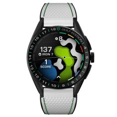 TAG Heuer CONNECTED Calibre E4 45mm Golf Edition Watch | Titanium Case | White Golf Pattern Strap | SBR8A81.EB0251