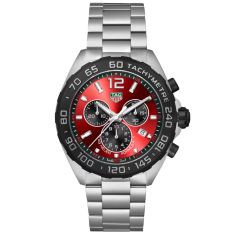 TAG Heuer FORMULA 1 Chronograph Quartz Red Dial Stainless Steel Watch 43mm - CAZ101AN.BA0842