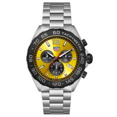 TAG Heuer FORMULA 1 Chronograph Quartz Yellow Dial Stainless Steel Watch 43mm - CAZ101AM.BA0842