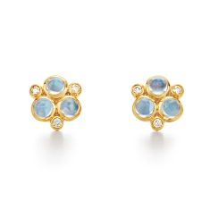 Temple St. Clair 18k Yellow Gold Blue Moonstone Classic Trio Earrings