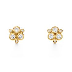 Temple St. Clair 18k Yellow Gold Diamond Classic Trio Earring