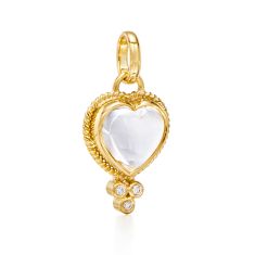 Temple St. Clair 18k Yellow Gold Rock Crystal Heart Pendant - 10mm