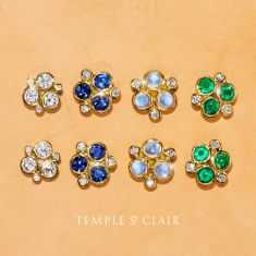 Temple St. Clair 18k Yellow Gold Blue Sapphire Classic Trio Earrings