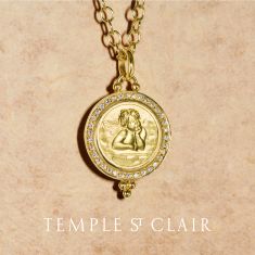 Temple St. Clair 18k Yellow Gold Diamond Pave Angel Pendant - 10mm