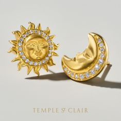 Temple St. Clair 18k Yellow Gold Sole Luna Earrings