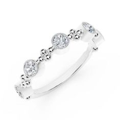 Forevermark 1/2ctw White Gold Delicate Stackable Ring | The Forevermark Tribute Collection