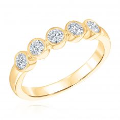 Forevermark 1/2ctw Yellow Gold Five-Diamond Ring | The Forevermark Tribute Collection