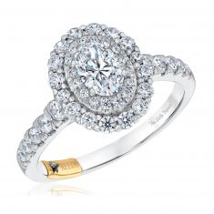 The Little Prince® 1 1/3ctw Oval Diamond Double Halo Two-Tone Engagement Ring