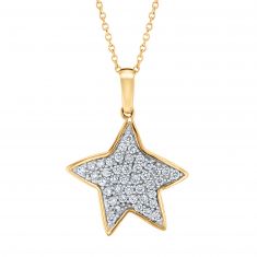 The Little Prince® 1/3ctw Diamond Star Two-Tone Pendant Necklace