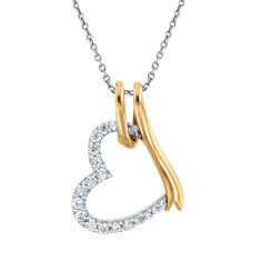 The Little Prince 1/4ctw Diamond Heart Two-Tone Pendant Necklace