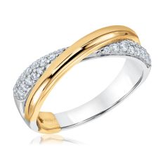 The Little Prince® 1/4ctw Diamond Two-Tone Crossover Ring
