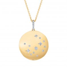 The Little Prince 1/8ctw Diamond Cosmos Yellow Gold Pendant Necklace