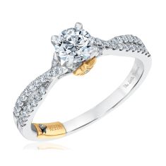 The Little Prince 3/4ctw Round Diamond Twist Two-Tone Engagement Ring