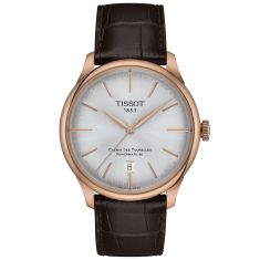 Tissot Chemin des Tourelles Powermatic 80 Silver-Tone Dial Brown Leather Strap Watch | 39mm | T139.807.36.031.00