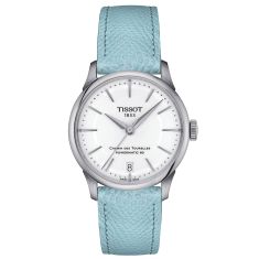 Tissot Chemin des Tourelles Powermatic 80 White Dial Light Blue Leather Strap Watch | 34mm | T139.207.16.011.00