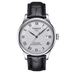 Tissot Le Locle Powermatic 80 Silver Dial Black Leather Watch 39mm - T0064071603300