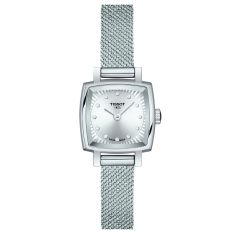 Tissot Lovely Square Diamond Silver-Tone Dial Stainless Steel Watch 20mm - T0581091103600