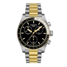 Tissot PR516 Chronograph Black Dial and Two-Tone Bracelet Watch