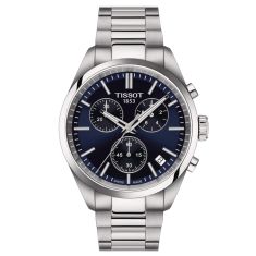 Tissot PR 100 Chronograph Blue Dial Stainless Steel Bracelet Watch 40mm - T1504171104100