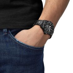 Tissot Seastar 1000 Powermatic 80 Grey-black Dial Black Stainless Steel Bracelet Watch 40mm - T1208073305100