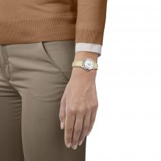 Tissot T-Classic Dream Lady White Mother-of-Pearl Dial Beige Leather Strap Watch 28mm - T1292101611100